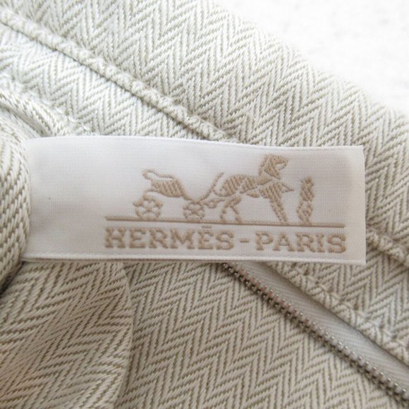 HERMES Fourbi Pouch 25 mini bag canvas Beige Natural - Picture 10 of 10